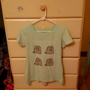 Pusheen Hot Topic "My Favorite Things" Graphic Tee, Mint Green